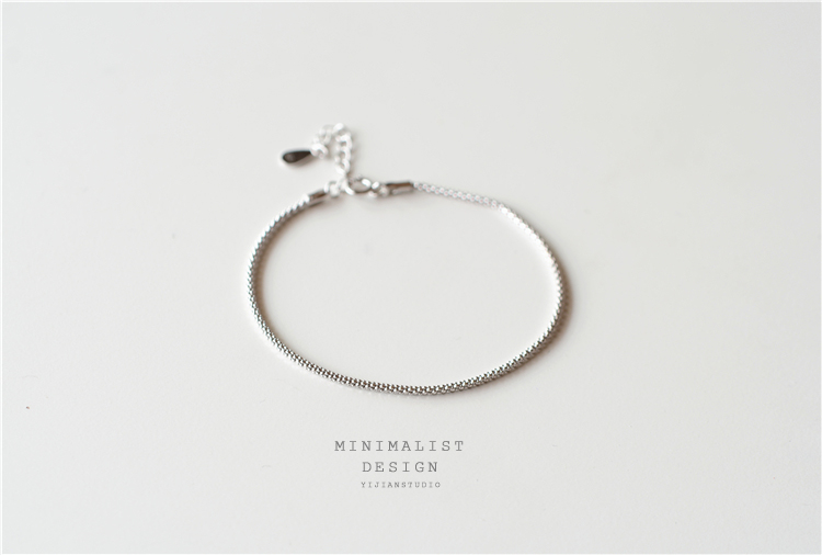 Vòng tay nữ bằng bạc sterling Thời trang đơn giản Nhật Bản và Hàn Quốc xương rắn ngọt Gửi cho bạn gái món quà sinh nhật chữ - Vòng chân lắc chân vàng pnj