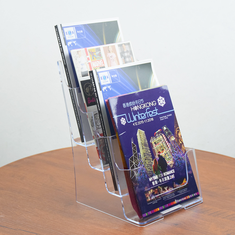A5 Four-storey desktop display box Leaflet newspaper stand color page stand Display stand Transparent organic information stand