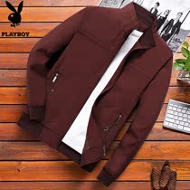 Flowers Playboy Autumn Winter Dad Coat Mens Gvet Thickening Middle Aged Mens Jacket Casual Standing Collar Middle Aged Mens Clothing