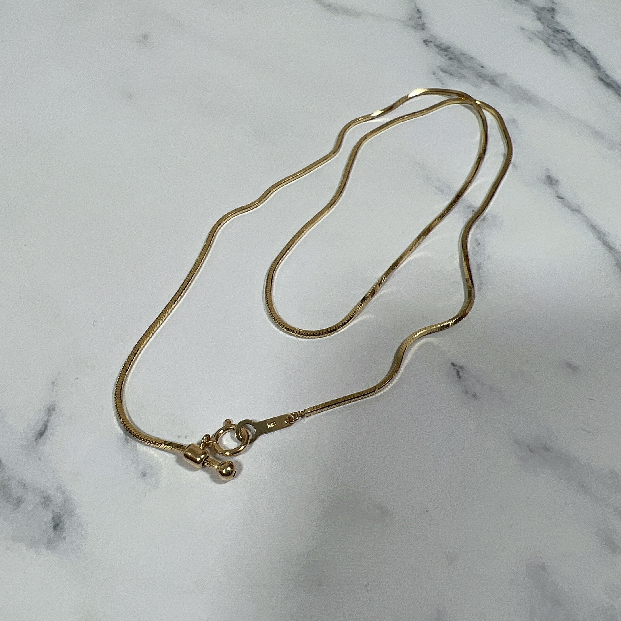 Japanese craftsmanship classic 18K gold snake bone chain element gold chain super flash clavicle stacking minimalist chocker8 cut four edges