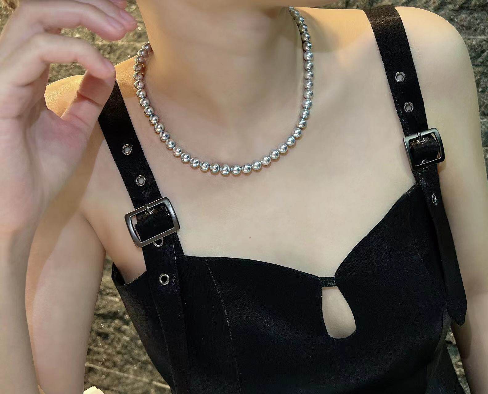 Japan's Akoya Akoya really hemp 7-7 5 aurora is round slightly flawed seawater pearls real scientific research advanced sense