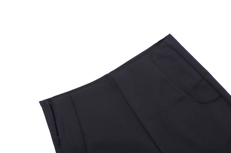 Thắt lưng cao bên hông quần nữ màu đen siêu cao eo thon gọn quần phù hợp với quần chín điểm quần quần mùa thu và mùa đông quần áo nữ mùa hè đẹp