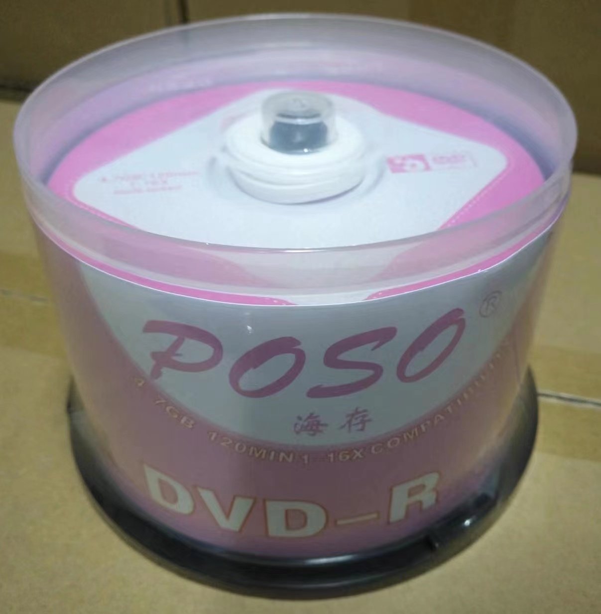 Central Production POSO Round Square DVD-R 16X Blank Burning Disc 50P