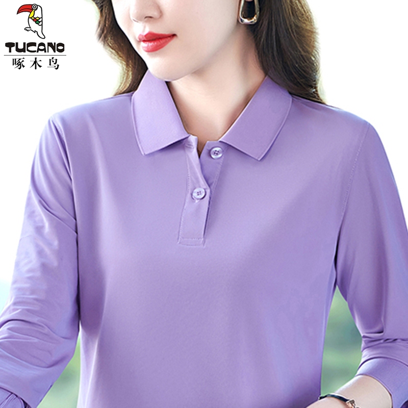 Clearance Sale: Woodpecker Brand Special Price Pure Cotton Spring and Autumn Fashionable Slimming Polo Shirt Top Casual Long Sleeve