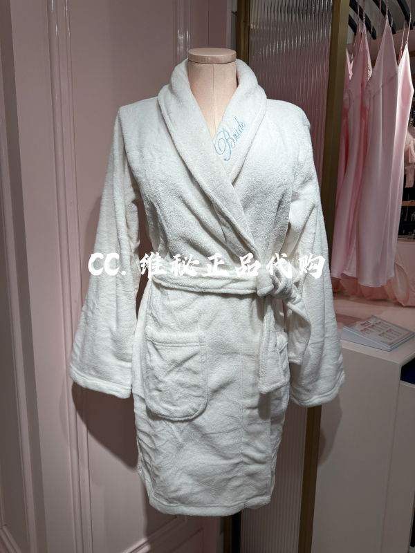 Victoria's Secret's New Comfortable and Soft Polka Dot Embroidered Coral Velvet Lace-Up Bathrobe, Nightgown, and Loungewear