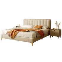 Fimax bed modern light luxury leather bed cream style internet celebrity ins master bedroom double bed king bed 1 8m storage bed