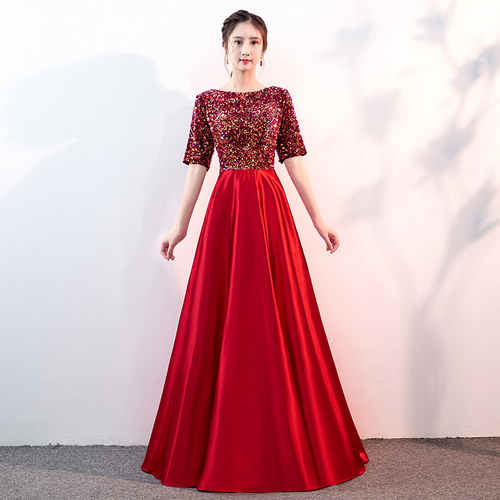 Evening dress prom gown Evening dress annual meeting dress dress banquet host dress chorus dress dress length