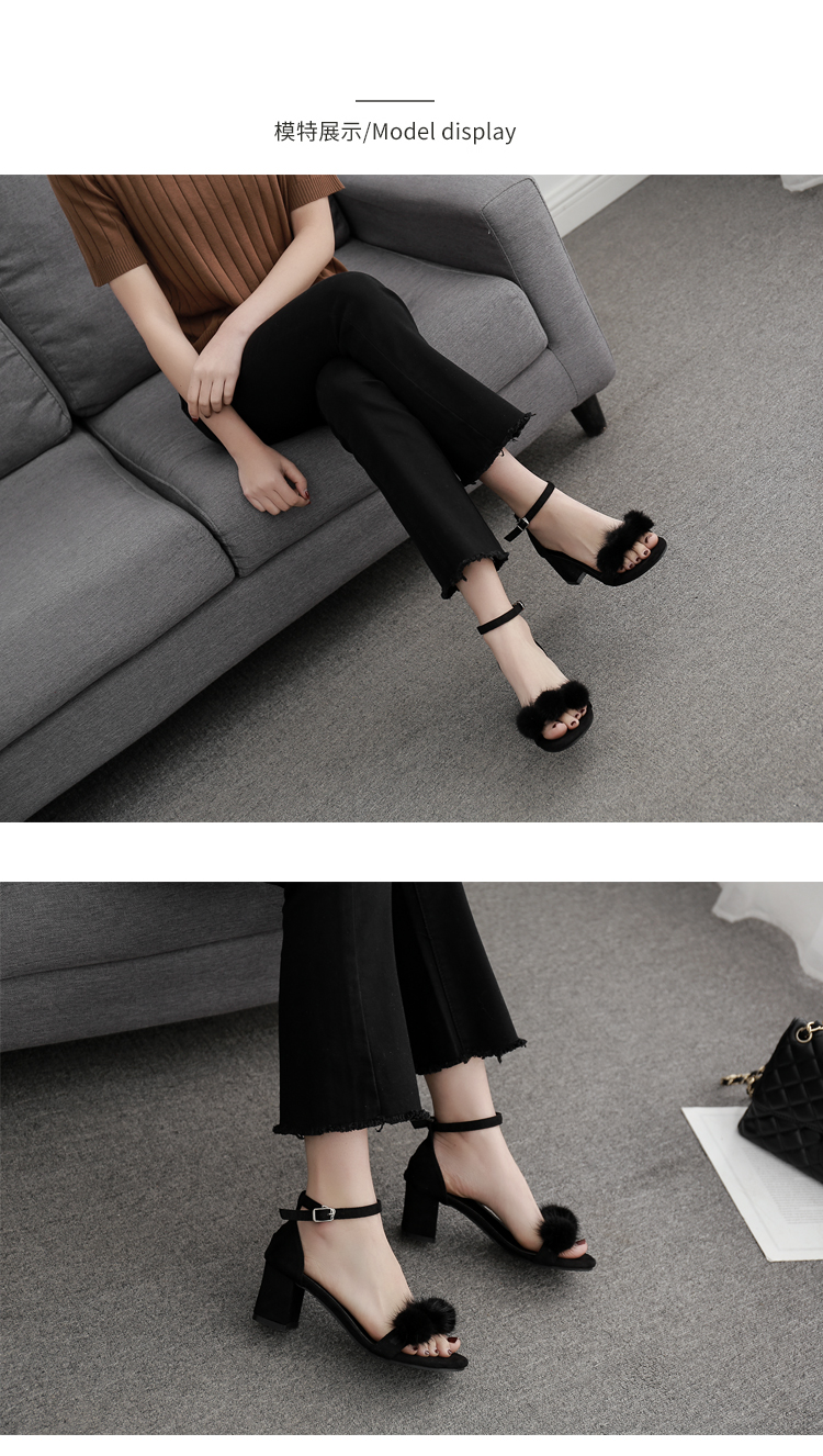 Tiên phong cách 2019 khóa từ mới với một đôi dép nữ bóng mùa hè nhỏ tươi dày với giày cao gót nữ - Sandal sandal cao gót