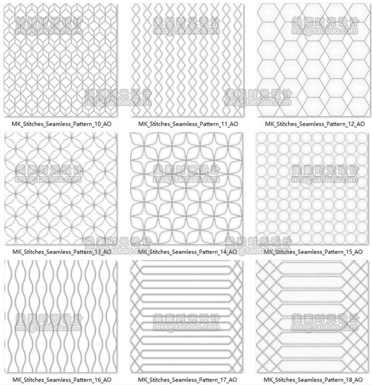 图片[4]-织物针迹无缝图案缝线图形AO法线高度纹理贴图PNG图片-cg男孩