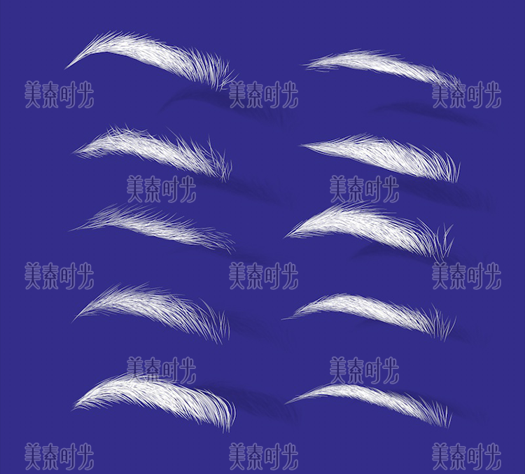 图片[4]-10个人物眉毛眉形C4D模型OBJ FBX格式3D素材白模无材质C1042-cg男孩