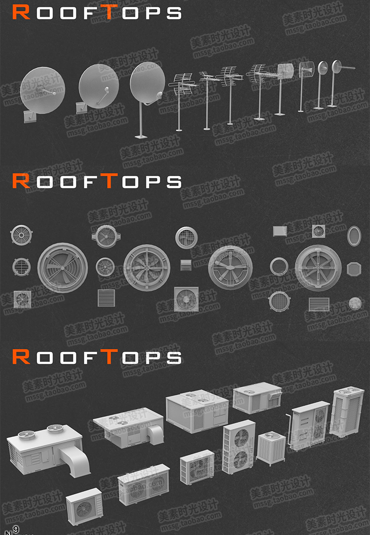 图片[4]-blender屋顶设施管道楼梯塔吊C4D模型3D立体素材fbx格式obj无材质-cg男孩
