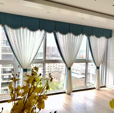 Nordic color mosaic curtain light transparent transparent curtain blackout living room bedroom bedroom simple white gauze white yarn