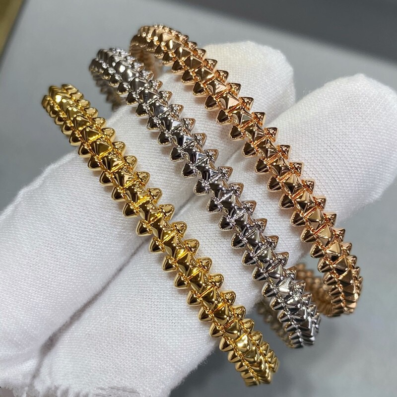 Premium 18K Classic Rivet Bullet Narrow Bracelet, Light Luxury Everyday Stackable Cnc Finely Carved Bracelet Premium 18K Classic Rivet Bullet Narrow Bracelet, Light Luxury Everyday Stackable Cnc Finely Carved Bracelet