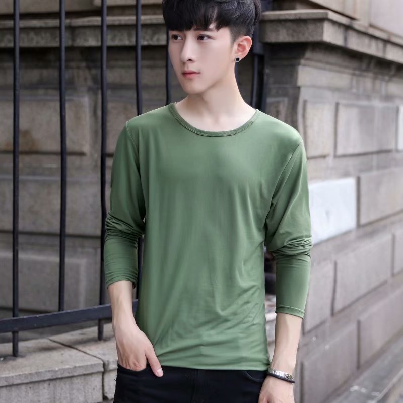 10 nhân dân tệ quần áo 9,9 dài tay áo thun mens mùa thu quần áo lót mỏng trên một mảnh ấm áp T-shirt lớn mã lỏng thủy triều