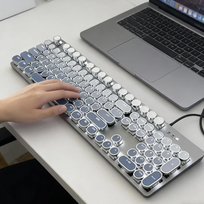 Механическая клавиатура Logitech K845 проводная для игр в ретро-панк стиле девочек, зелёная ось красная ось, в одном стиле