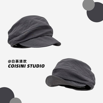 Japanese niche retro literary pleated cloud beret