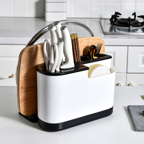 Knife holder multi-function tool chopsticks cage integrated storage rack put pot cover chopping board holder household kitchen supplies