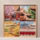 Solid wood puzzle frame Forbidden City four seasons spring, summer, autumn and winter 300 pieces 35x35cm puzzle photo frame special can be hung on the wall