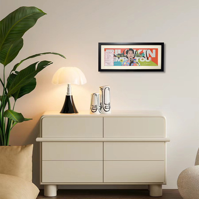 Long, Narrow Solid Wood Photo Frame Bk Hand-Painted 15*45cm Cardboard with Blank Space for Mounting and Hanging on the Wall