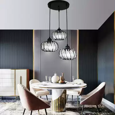 Three head Nordic dining room chandelier bar dining room table bedroom study living room modern simple crystal light luxury lamps