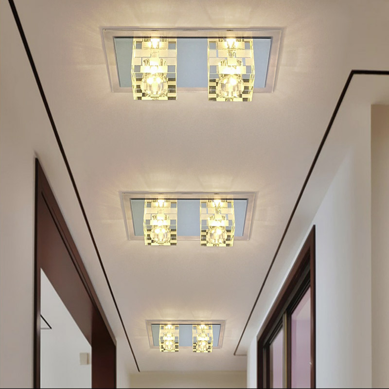 Led double head corridor Water crystal light corridor Xuanguan Balcony Light Door Hall Entrance Suction top light recessed cylinder lamp spotlight