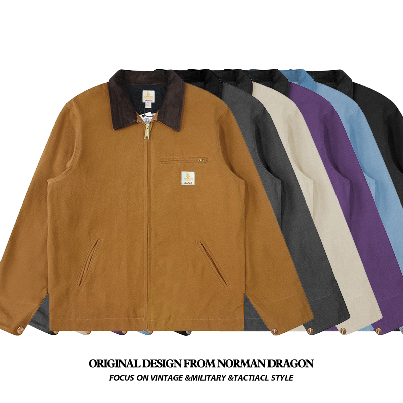Outdoor Spring and Autumn Detroit Jacket American Workwear Canvas Retro Vintage J001 Hunting Autumn Coat for Men