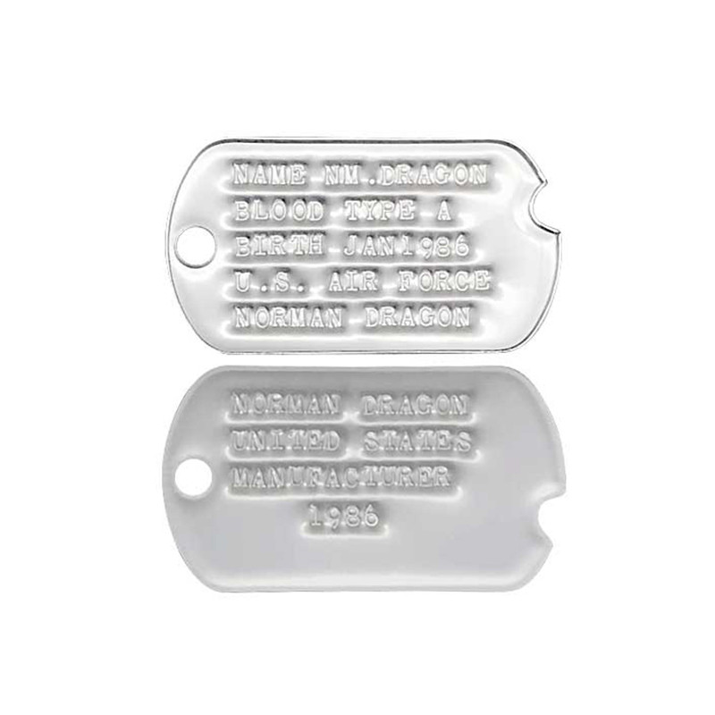 Military fans US army original soldier identity card military double dog card stamping toppan version of the big soldier brand necklace pendant custom male