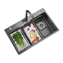 (15% subsidy) Higold Kitchen Nano Waterfall Handmade Sink 304 Stainless Steel Washing Pool Under Counter Vegetable Basin