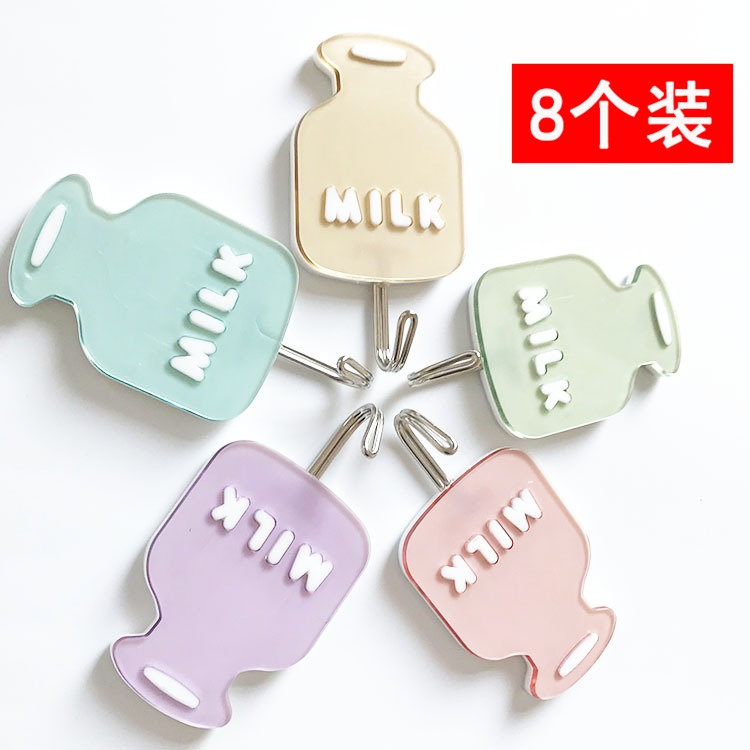 Sticky hook powerful bearing creative clothes minimalist wall white ash adhesive adhesive adhesive free from perforated door rear suction cup hook