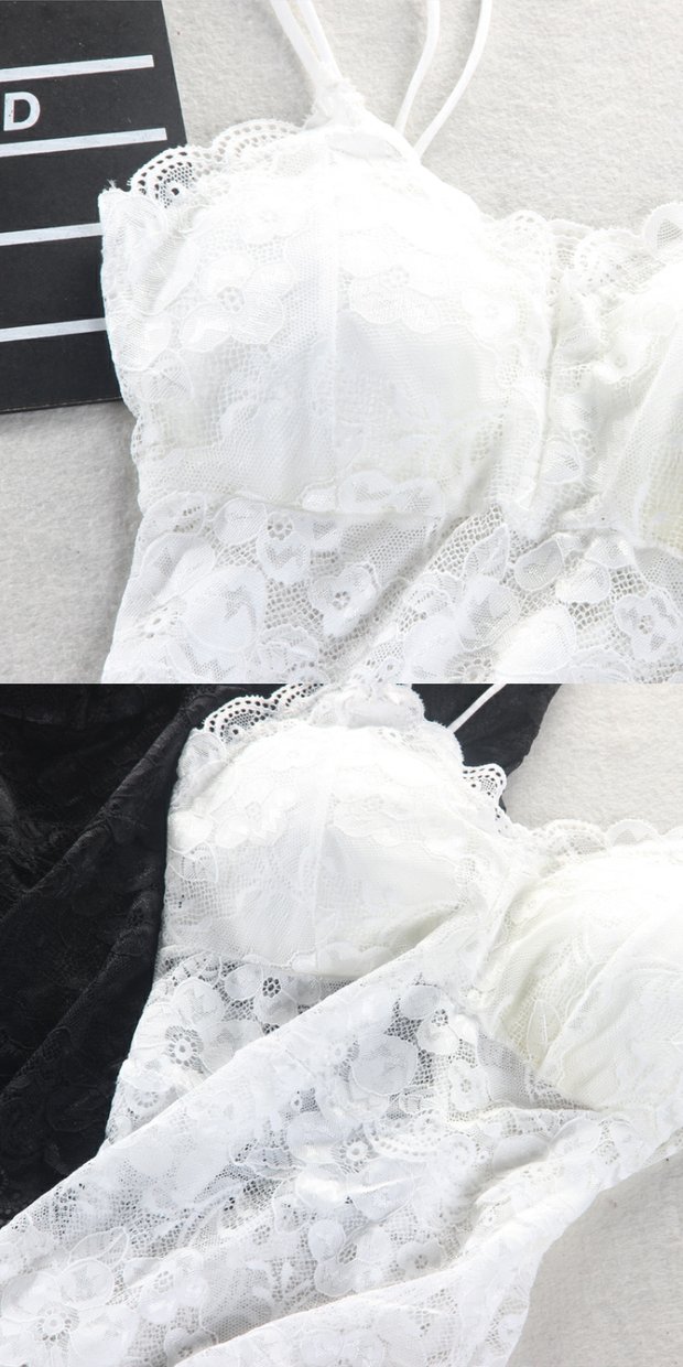 Trắng dài ren gợi cảm chạm đáy dây đeo vest ống hàng đầu nữ chống nhẹ đai ngực áo ngực bọc ngực đồ lót ao lot