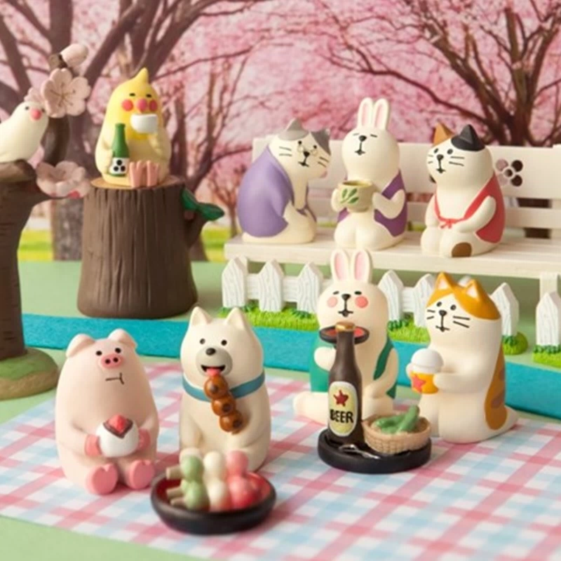 ZAKKA cửa hàng tạp hóa Nhật Bản Decole Sakura Tea Party và Wind Sanmao Cat Bunny Trang trí bàn Panda