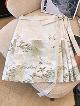 MONKOLCINLY's New Chinese Light Chinese Style Half Skirt, Small and Short, Improved Hanfu for Daily Wear, Thin in Summer