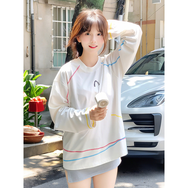 Back-To-School Outfit: Hassu Line Long-Sleeve T-Shirt for Men and Women, Summer Quick-Dry Sun-Protection Cover-Up, Casual Sports Top