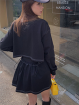 (Limited time 3fold) Zhang Zuzuo 997 autumn and winter behind the small sexy drawstring design sense of long sweater
