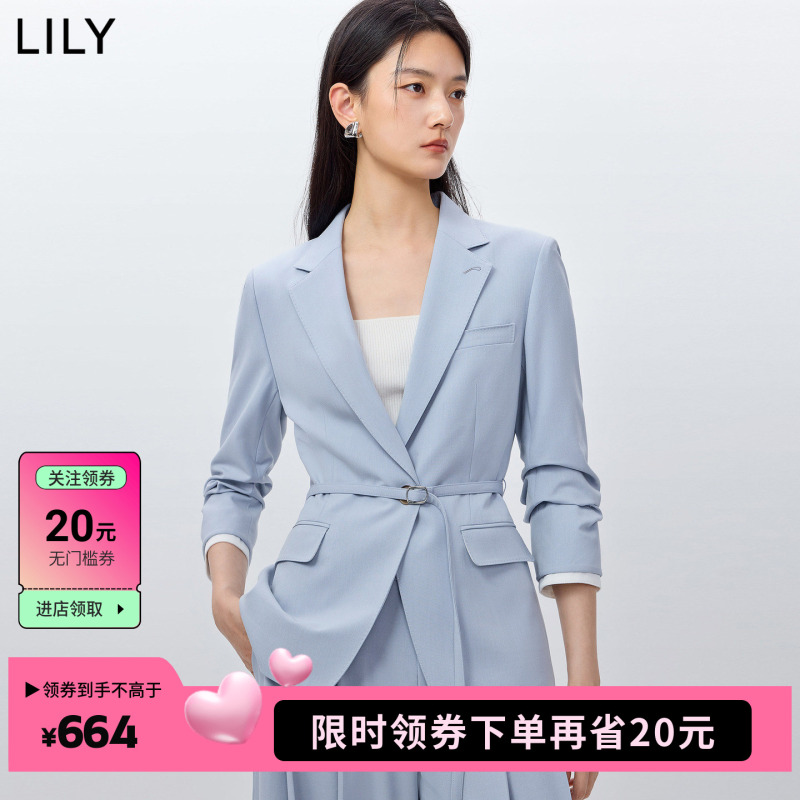 【Master Series Suit 2.0】Same Style as in the Mall Lily2026 Spring New Commuter Waist-Cinching Blazer Jacket for Women