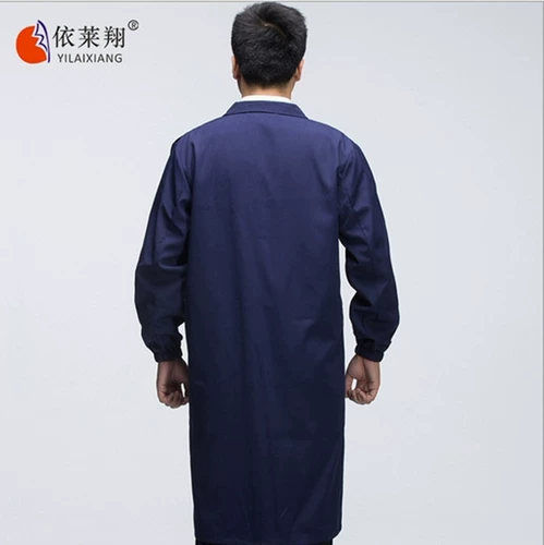 Полиэфирный хлопок с длинным складом с синими пальто