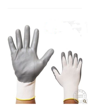 Gray Ding Qing coating dipped nylon semi-hanging glue waterproof non-slip labor protection work gloves wear-resistant and dirty wire gloves