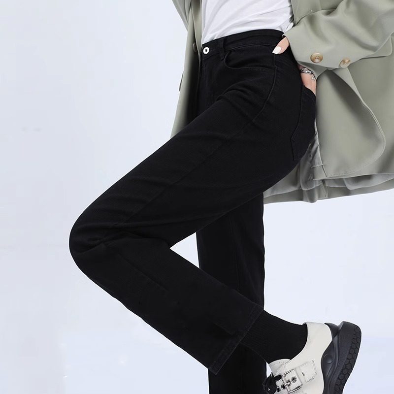 Black High-Waisted Straight-Leg Leggings for Women, Spring and Autumn 2023 New Style, Autumn and Winter Thin Fleece Petite Cigarette Pants Black High-Waisted Straight-Leg Leggings for Women, Spring and Autumn 2023 New Style, Autumn and Winter Thin Fleece Petite Cigarette Pants