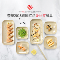 Plate set platter combination dish household plate creative tray dish rectangular breakfast plate Japanese tableware
