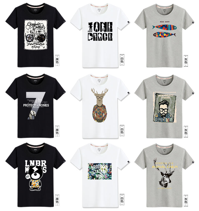 Áo thun nam cotton ngắn tay 2019 nam mới mùa hè cổ tròn thả lỏng áo sơ mi nam nửa tay từ bi Áo thun nam Hàn Quốc