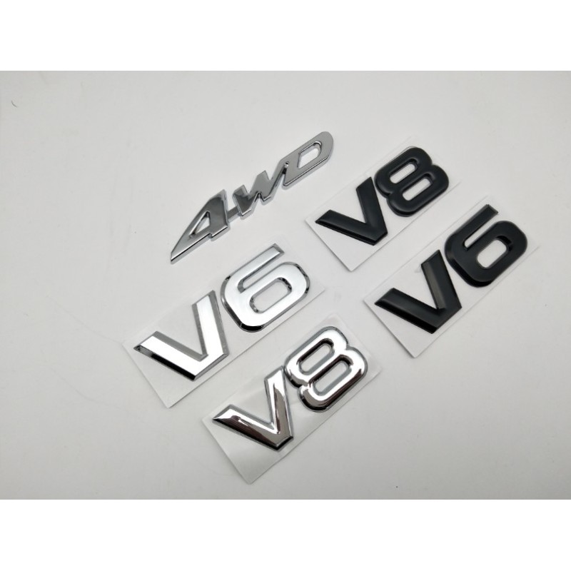 Car Displacement Mark Digital Tail Mark 3D Solid Metal Car Sticker Letter 4wd 4wd v6 V8 V8 Sticker Car Mark