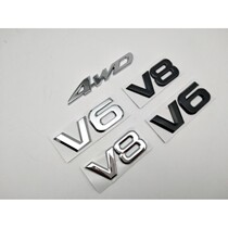 Car displacement label digital tail label 3D three-dimensional metal car sticker letter sticker 4wd v6 V8 car body sticker car logo