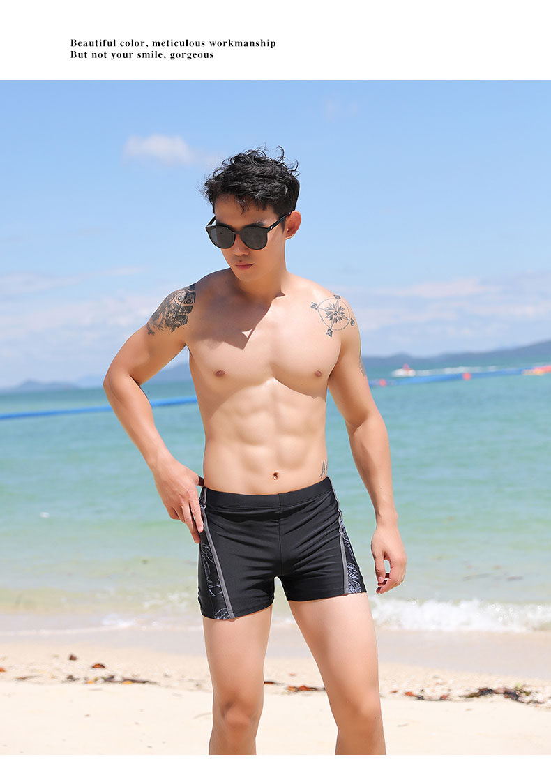 Đồ bơi nam boxer năm điểm phòng thủ nhanh khô đồ bơi người lớn suối nước nóng lỏng đồ bơi chuyên nghiệp - Nam bơi đầm quần bơi dài nam