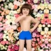 Shu Man Children Đồ bơi Quần short Xiao Zhong Tong Dây đeo chặt chẽ và thoải mái Đồ bơi màu tương phản Đồ bơi - Bộ đồ bơi của Kid bộ bơi dài tay bé gái Bộ đồ bơi của Kid