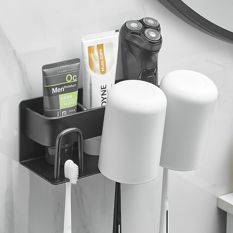 Toothbrush Shelve Makeup Room Free of perforated wall-mounted mouthwash Cup Tooth Cup Rack Wall-mounted Space Aluminum Electric Toothbrush Holder