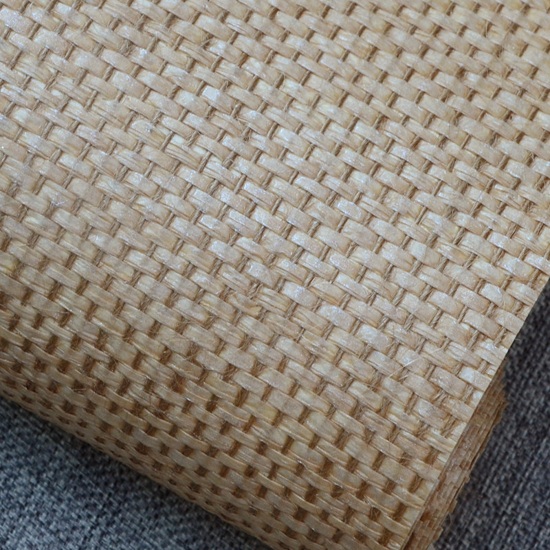 High-grade imported straw wallpaper Hemp Southeast Asian style personalized suspended ceiling Hotel living room TV background wall