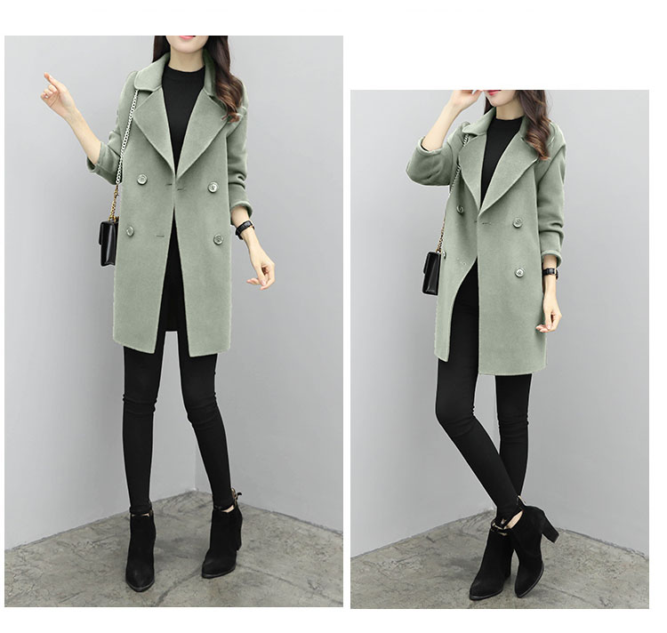 Áo chống mùa thu đông 2018 phiên bản Hàn Quốc mới của áo khoác len nữ dài coat áo khoác dày hơn buông lỏng áo khoác nữ dáng dài
