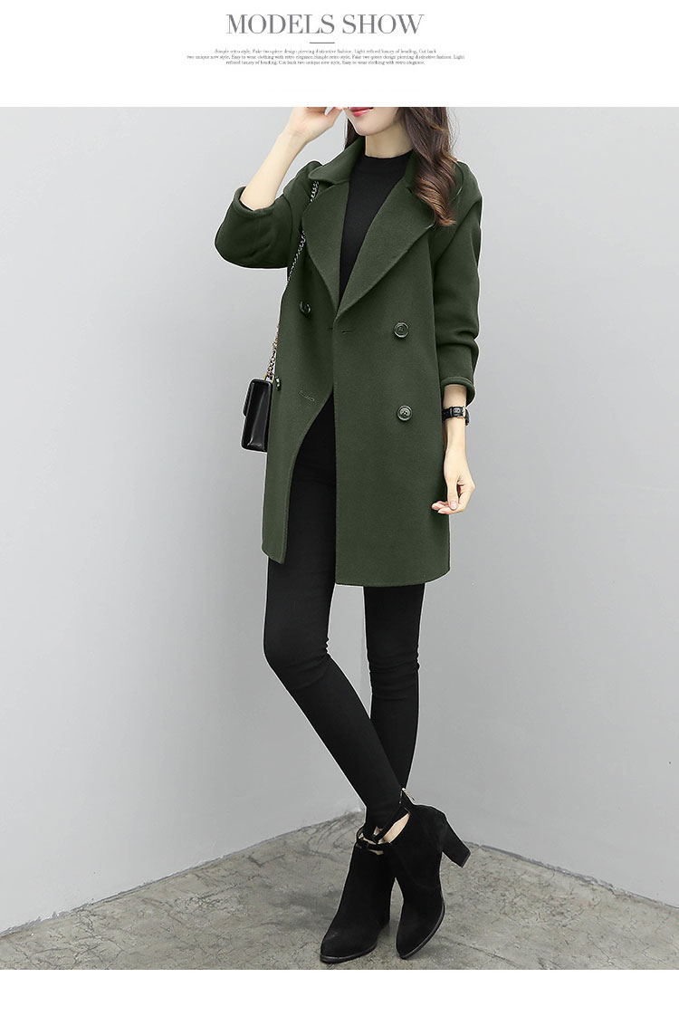 Áo chống mùa thu đông 2018 phiên bản Hàn Quốc mới của áo khoác len nữ dài coat áo khoác dày hơn buông lỏng áo khoác nữ dáng dài