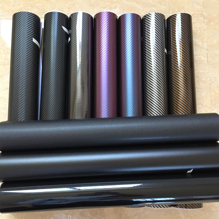 Car supplies Body color change film Wheel hub carbon fiber sticker Rear tail box Skylight bright black film Door plate sticker