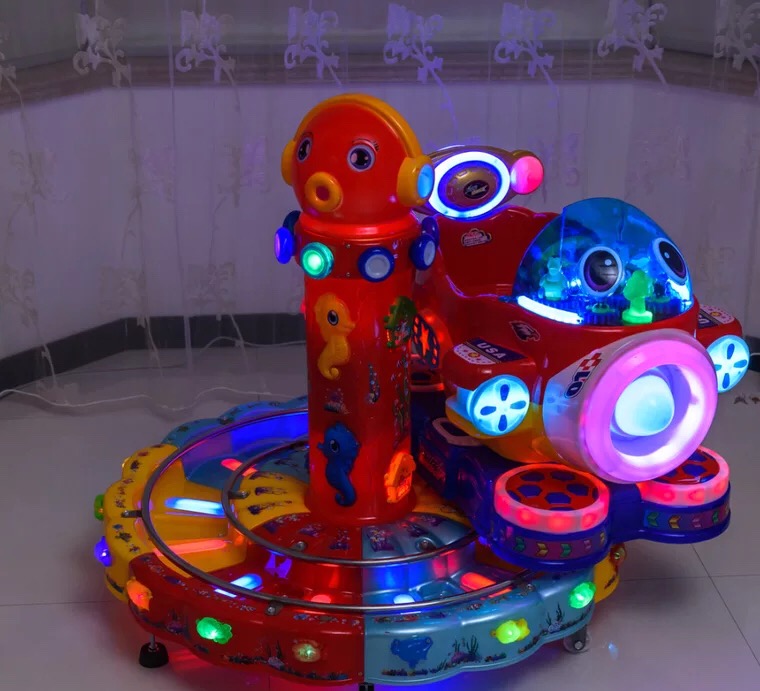 2021 New track train children rocking car children can rotate commercial game toy coin swing machine